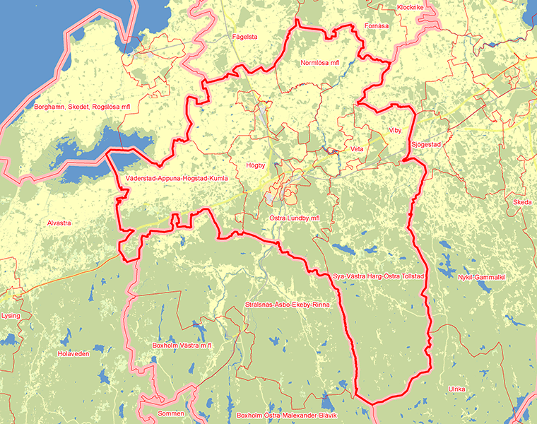 Karta över Mjölby