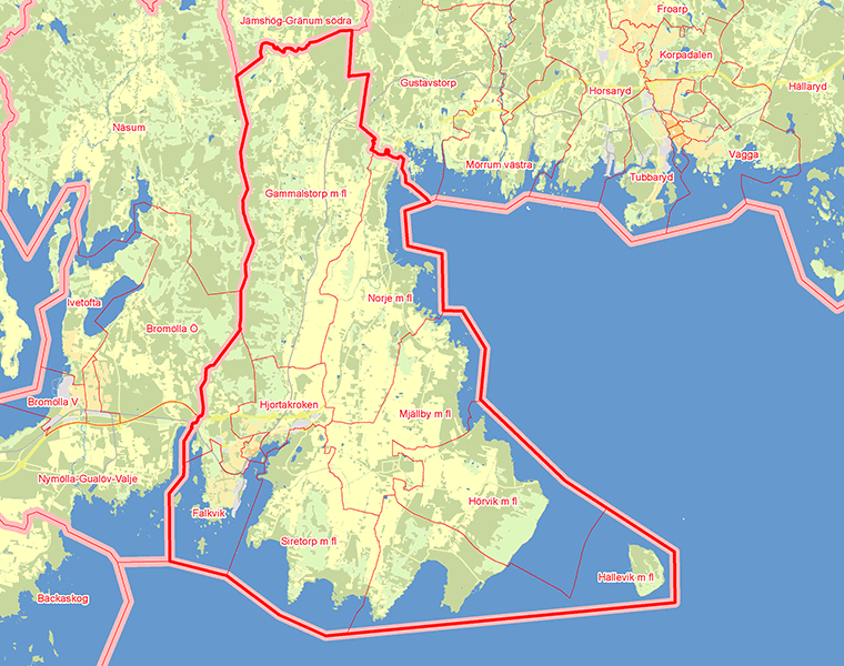 Karta över Sölvesborg