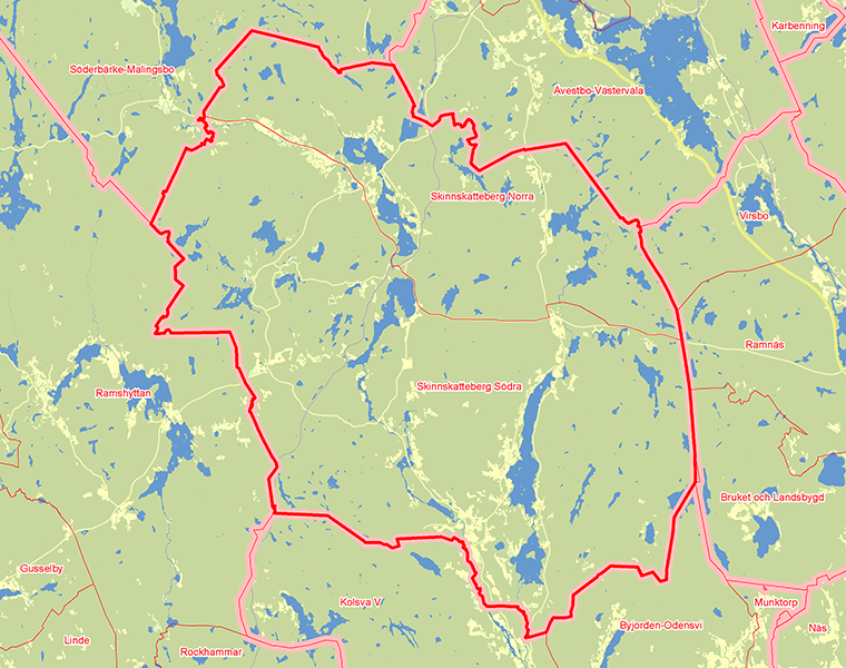Karta över Skinnskatteberg