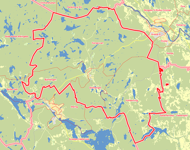 Karta över Norberg