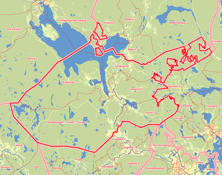 Karta över Leksand