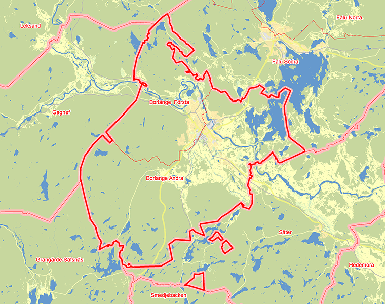 Karta över Borlänge