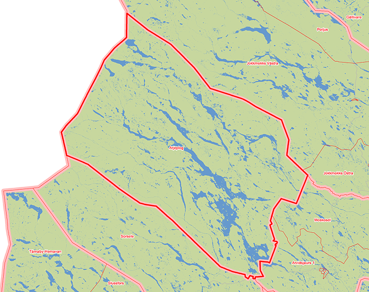 Karta över Arjeplog