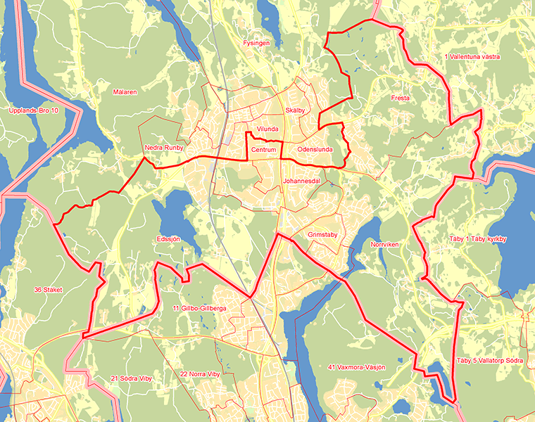 Karta över Södra valkretsen