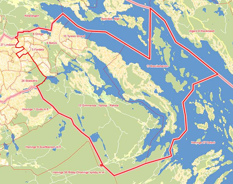 Karta över Tyresö  Första