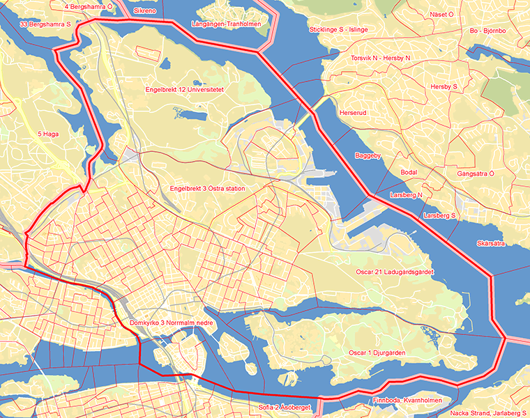 Karta över 3 Norrmalm-Östermalm-Gamla Stan