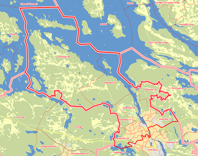 Karta över Södertälje  Första