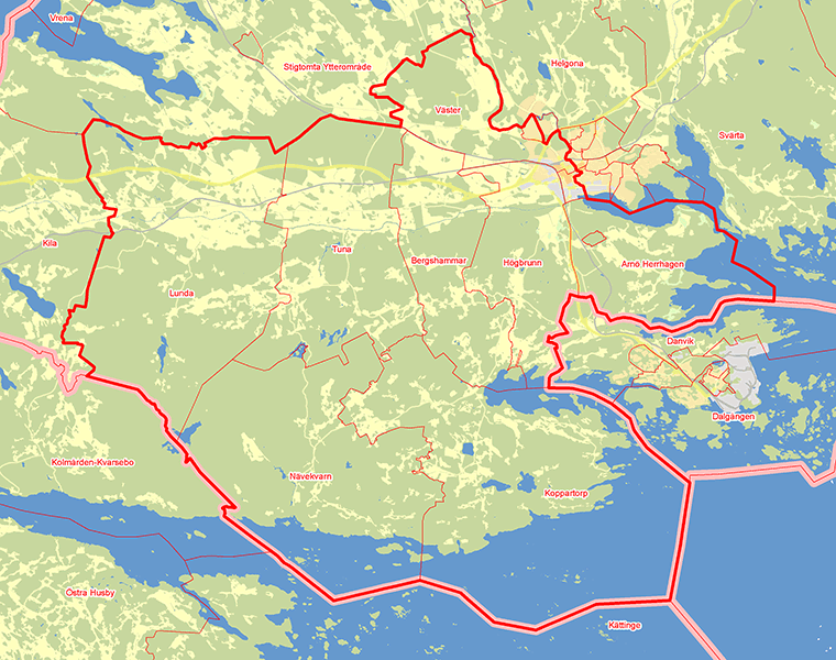 Karta över Nyköpings Västra