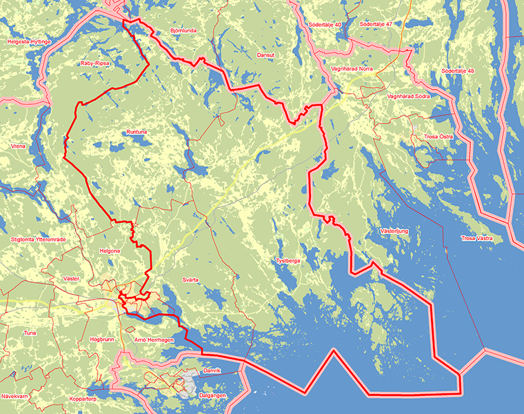 Karta över Nyköpings Östra