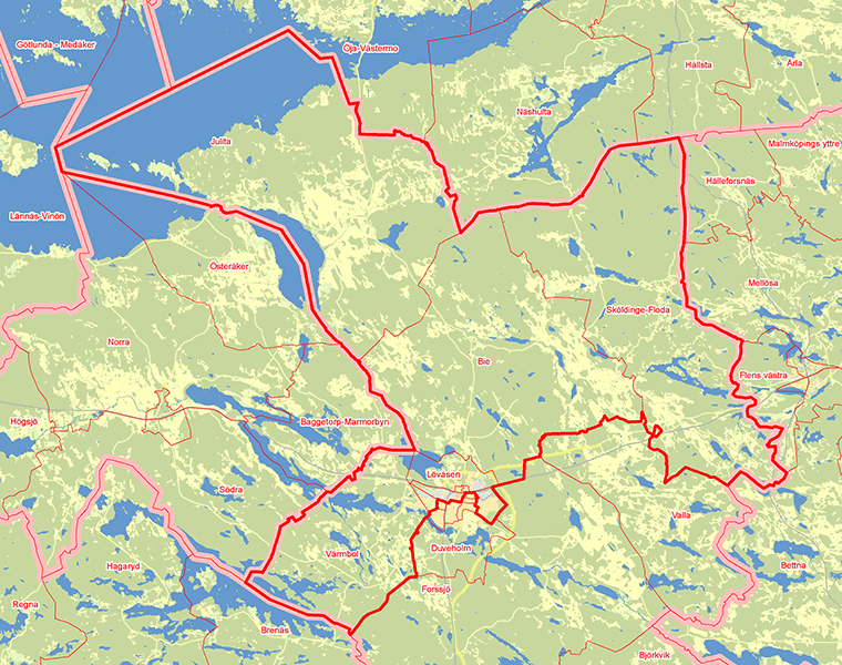 Karta över Katrineholms  Första