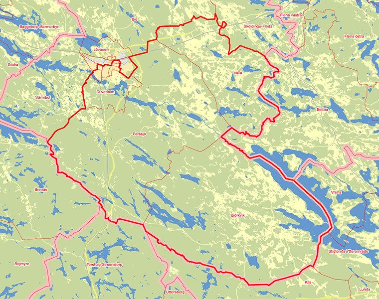 Karta över Katrineholms Andra
