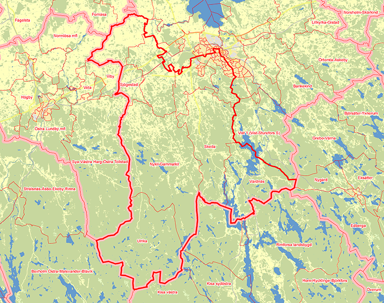Karta över Linköping Sydväst
