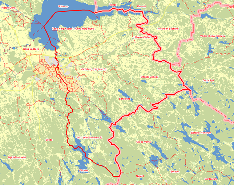 Karta över Linköping Nordost