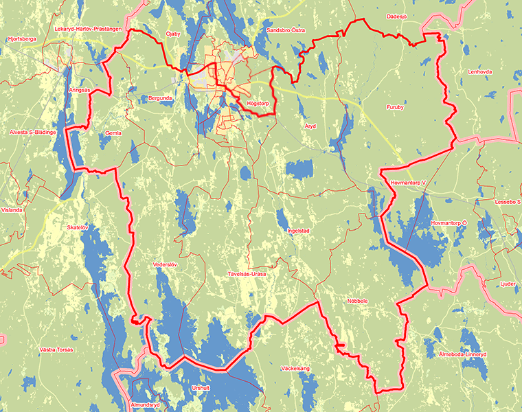 Karta över Växjö Södra