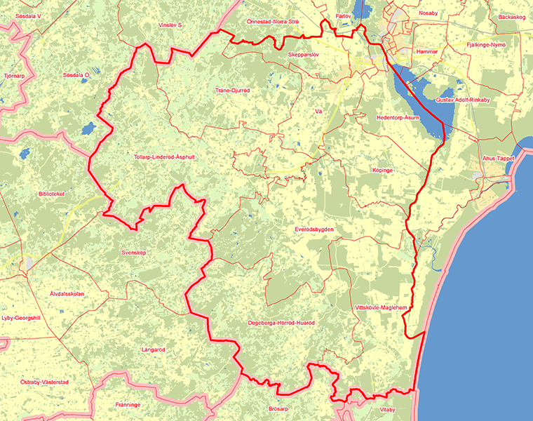 Karta över Kristianstad Södra