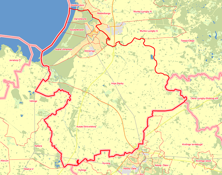 Karta över Ängelholms Södra