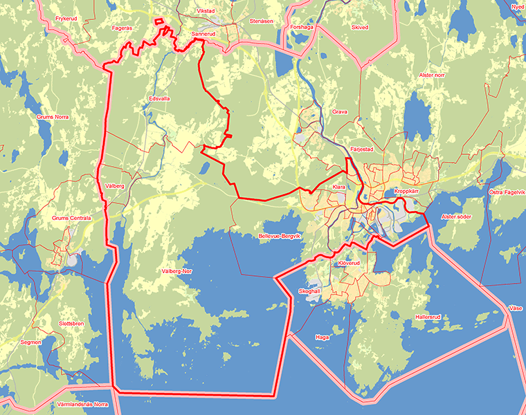 Karta över Karlstads Västra