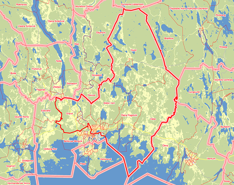 Karta över Karlstads Östra