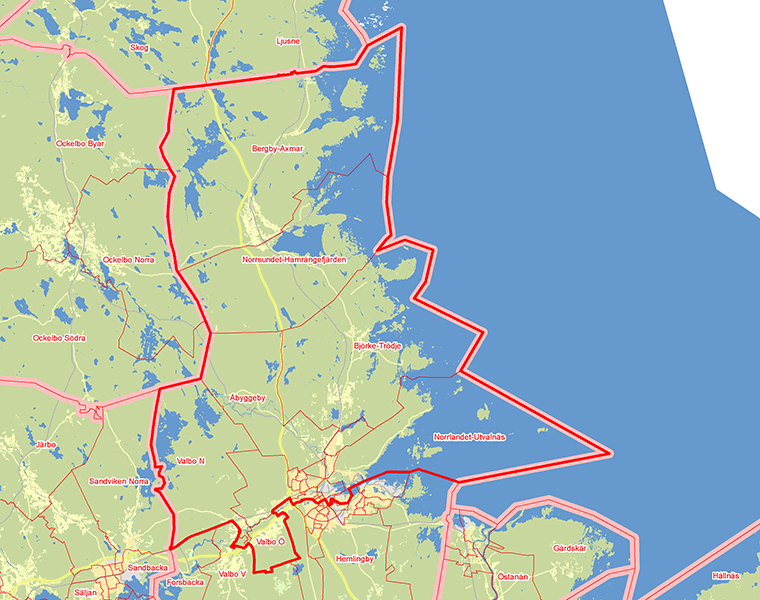 Karta över Gävle valkrets Norr