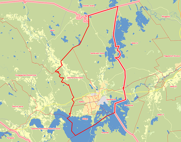 Karta över Sandvikens  första valkrets