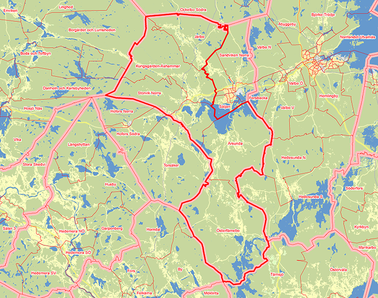 Karta över Sandvikens andra valkrets