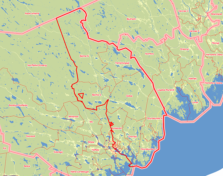 Karta över Örnsköldsviks Norra
