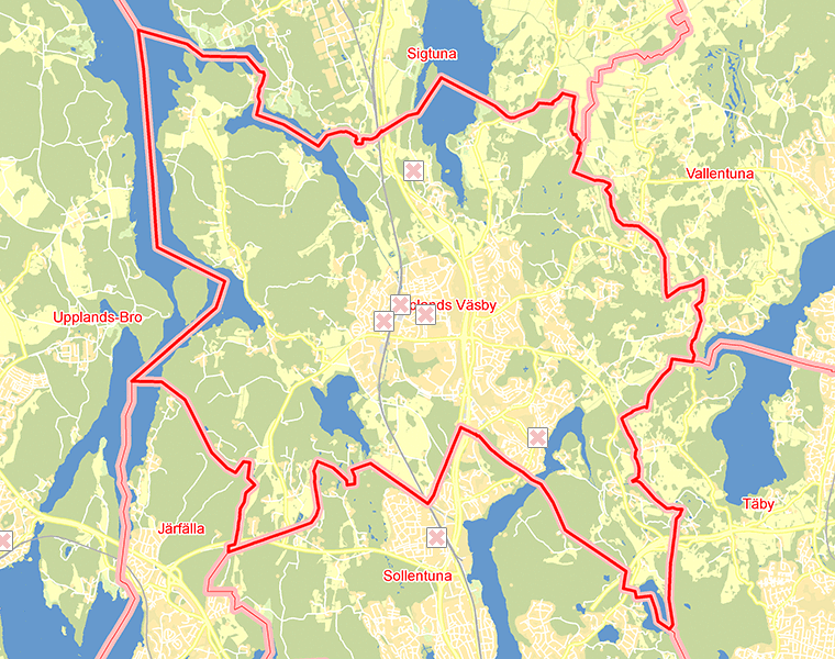 Karta över Upplands Väsby