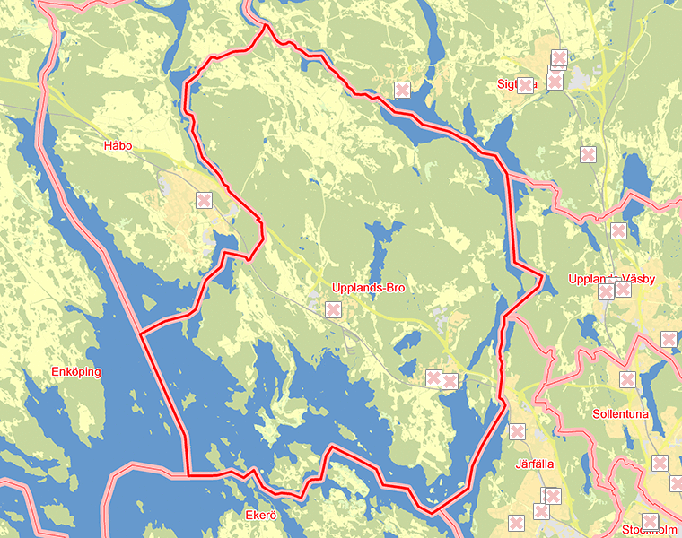 Karta över Upplands-Bro