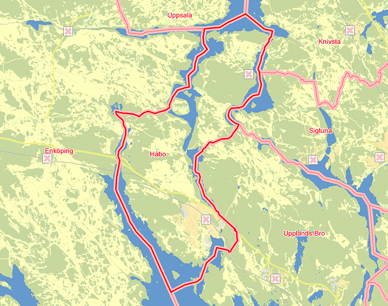 Karta över Håbo