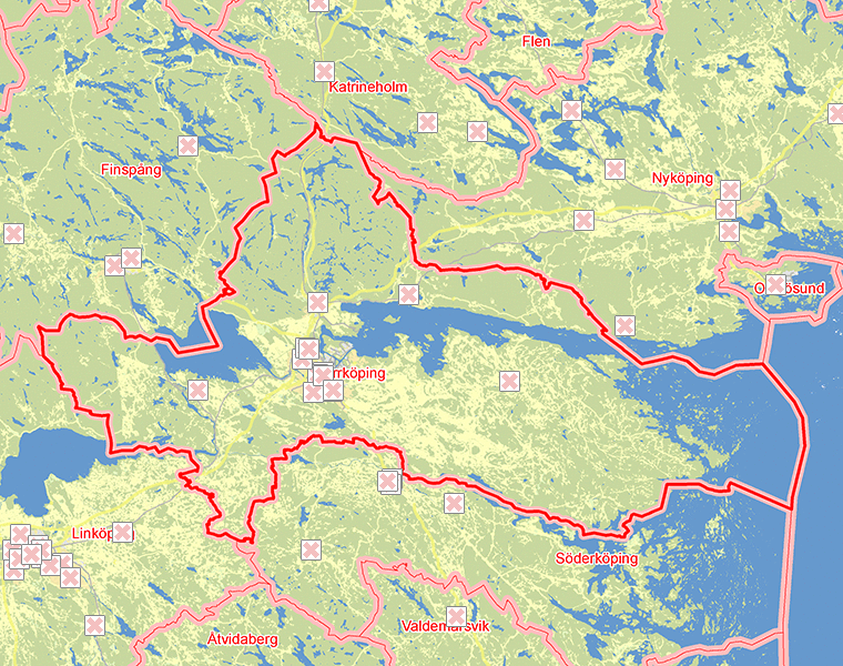 Karta över Norrköping