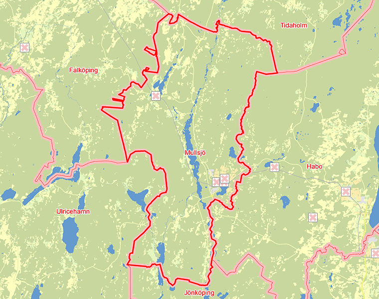 Karta över Mullsjö