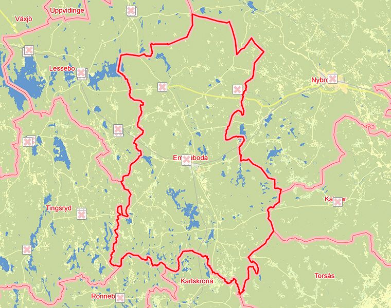 Karta över Emmaboda