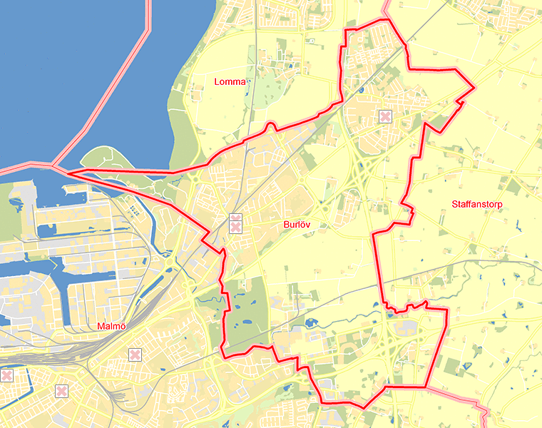 Karta över Burlöv