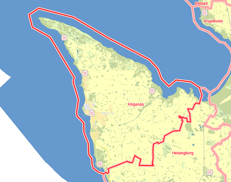 Karta över Höganäs