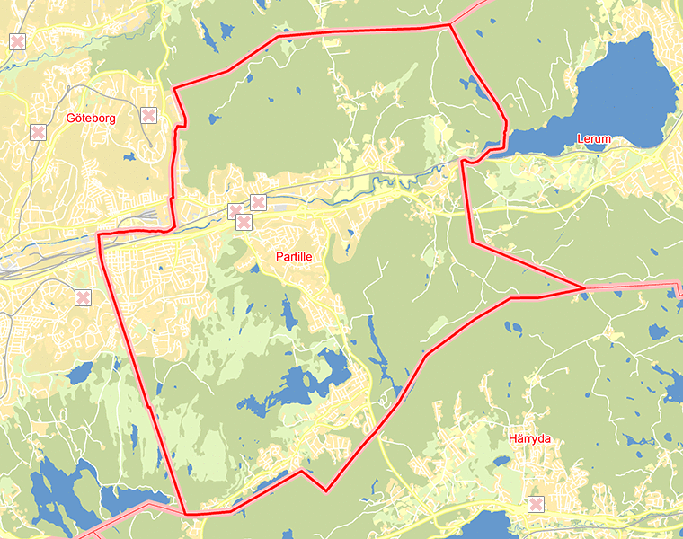 Karta över Partille