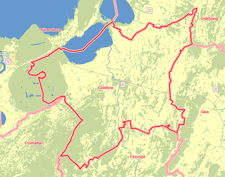 Karta över Grästorp