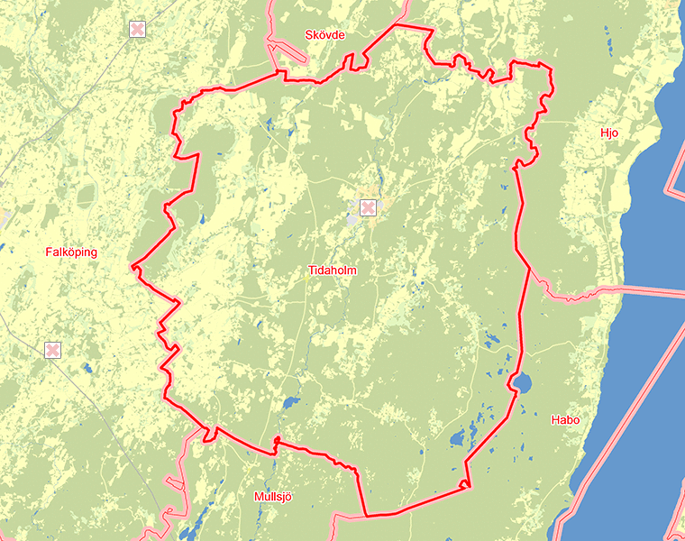 Karta över Tidaholm