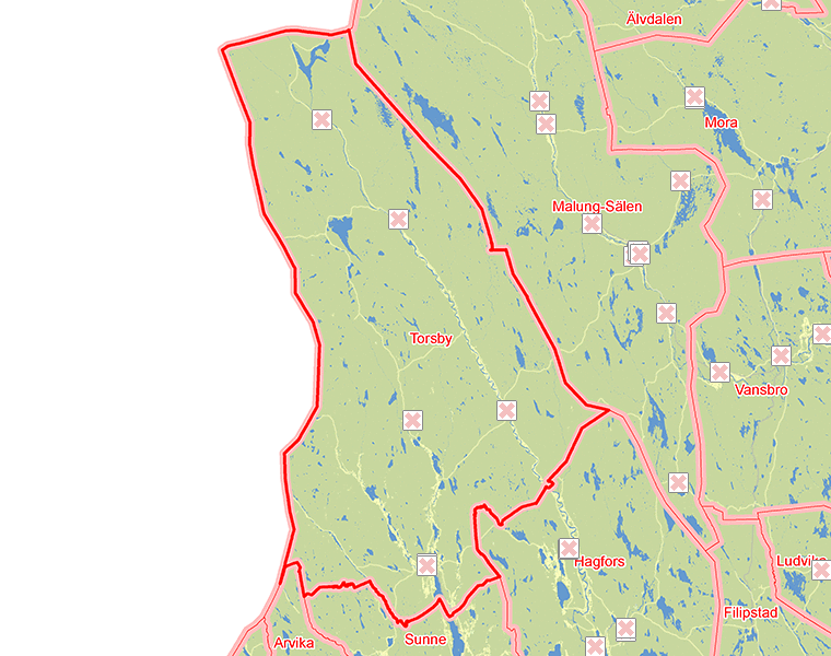 Karta över Torsby