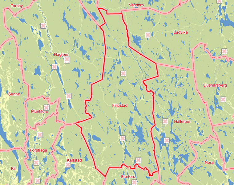 Karta över Filipstad