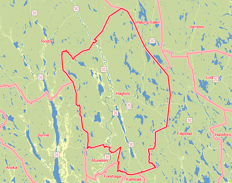 Karta över Hagfors