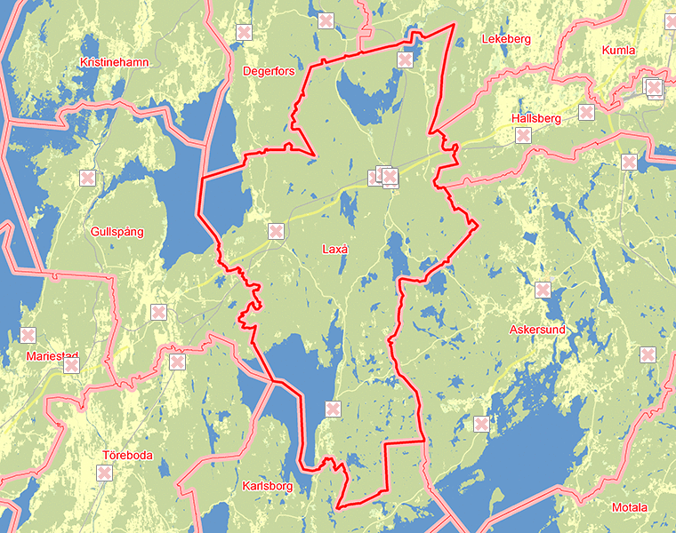 Karta över Laxå