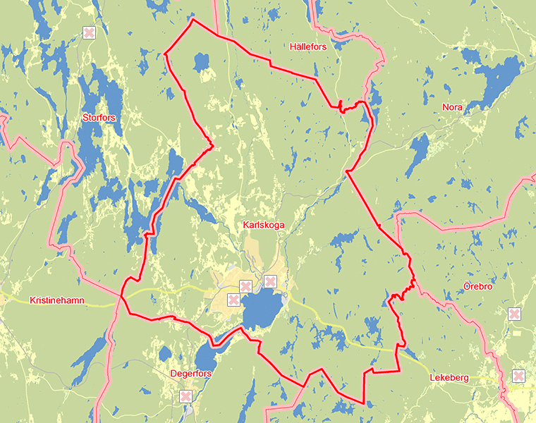 Karta över Karlskoga