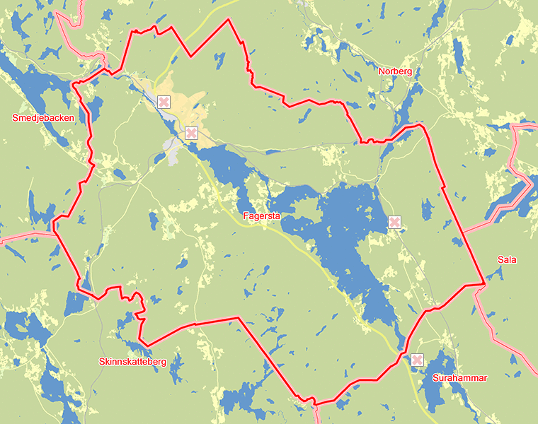 Karta över Fagersta
