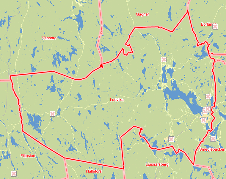 Karta över Ludvika