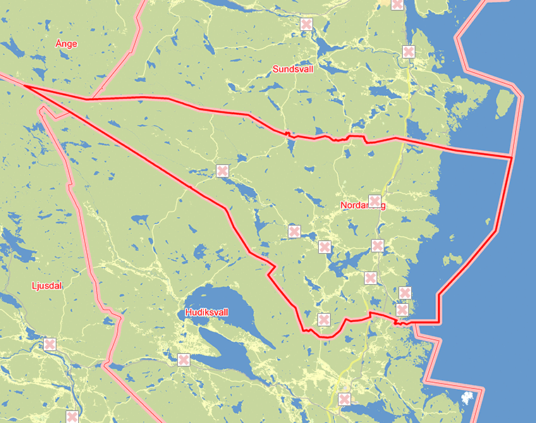 Karta över Nordanstig