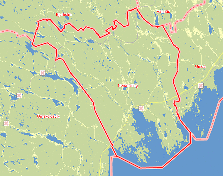 Karta över Nordmaling