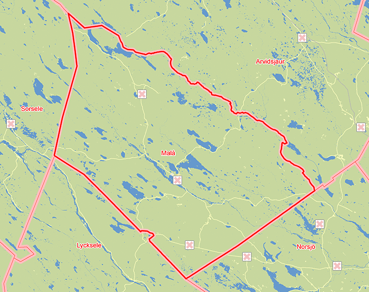 Karta över Malå