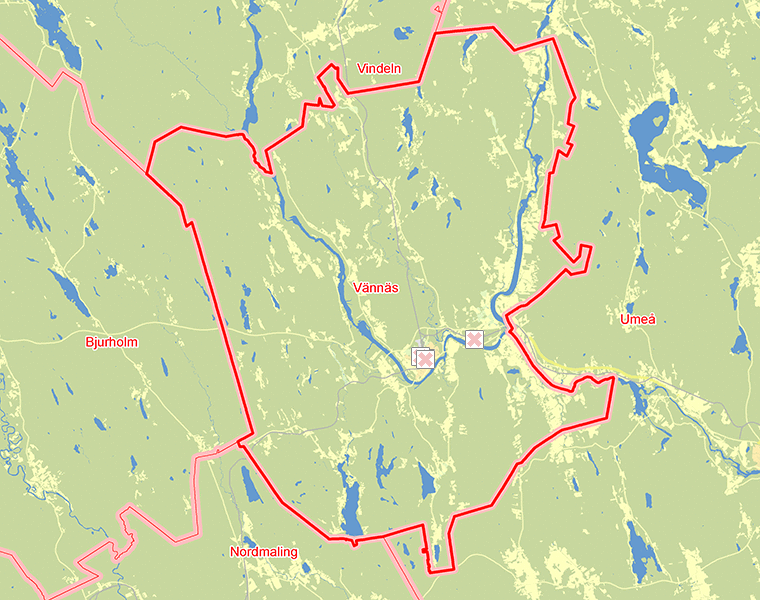 Karta över Vännäs