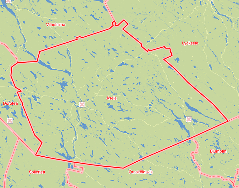 Karta över Åsele