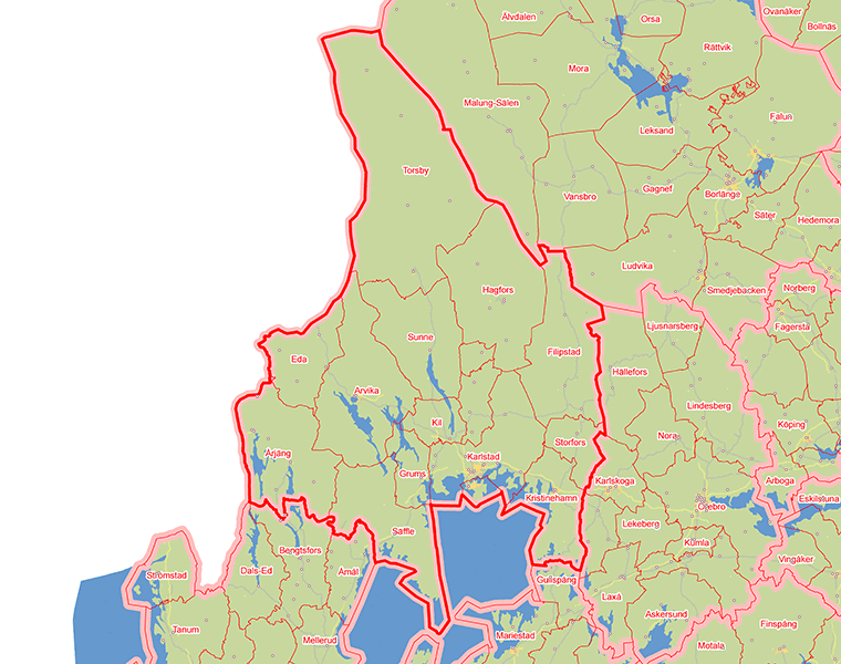Karta över Värmlands län